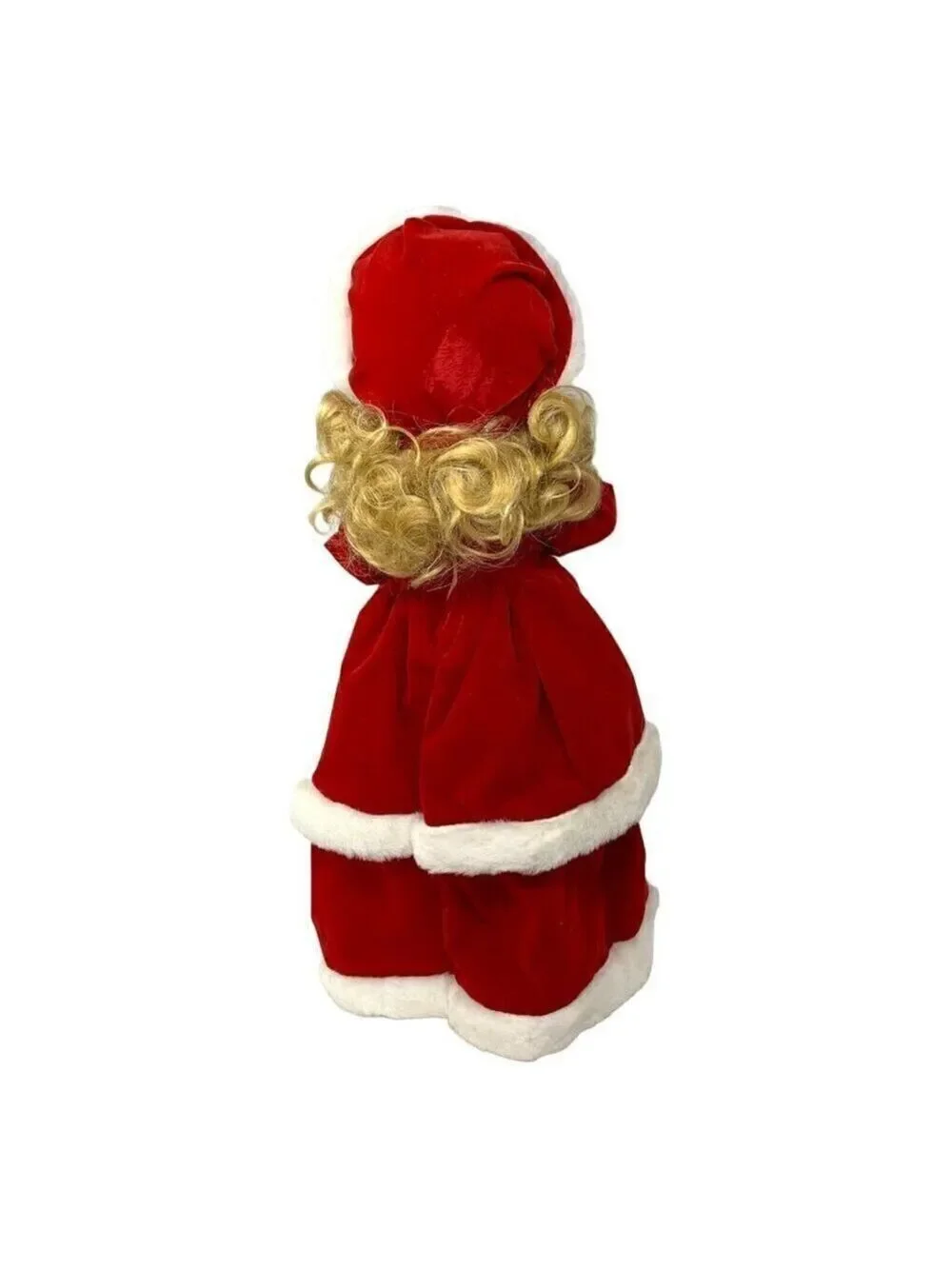 Vintage Blonde Christmas Caroler Doll READ Red Velvet White Faux Fur Holiday